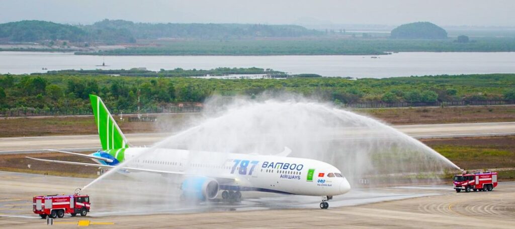 טקס הסלנה לכבוד קבלת מטוס 787-9 של חברת Bamboo