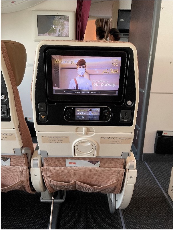 מערכת המולטימדיה במחלקת תיירים במטוס 787 של Etihad