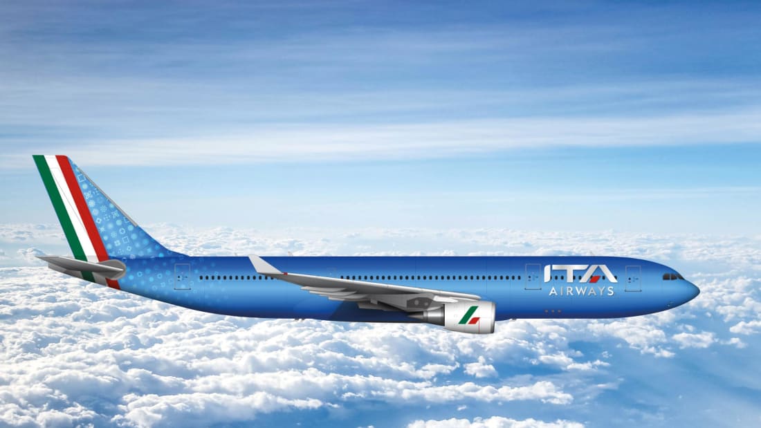 אילוסטרציה של צביעת המטוסים החדשה של ITA Airways