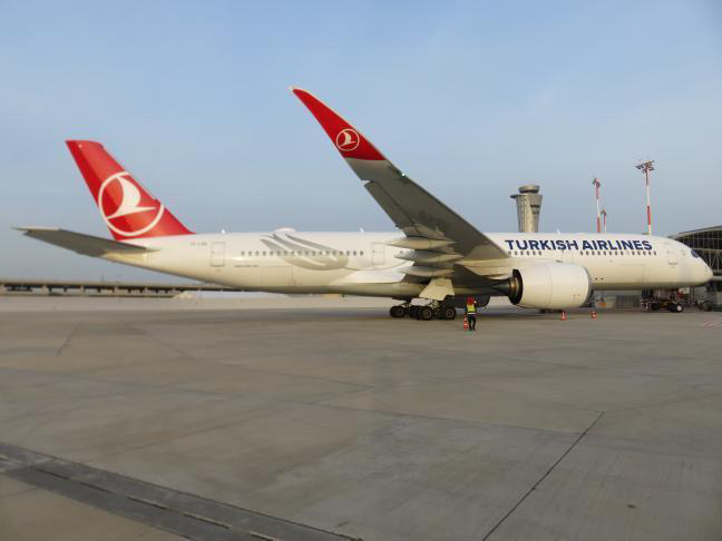 מטוס ה-A350 של טורקיש איירליינס בנתב״ג