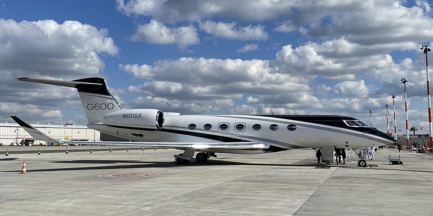מטוס פרטי מדגם Gulfstream G600 שהשתתף בתערוכה