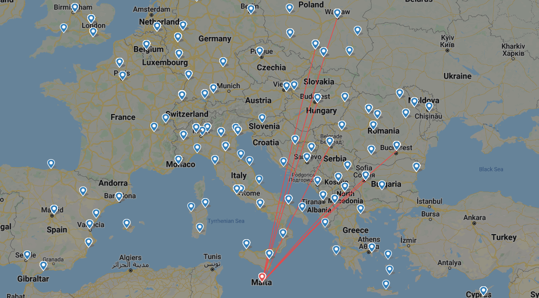 צפויה להתרחב: רשת הקווים הקיימת של חברת וייז ממלטה.
