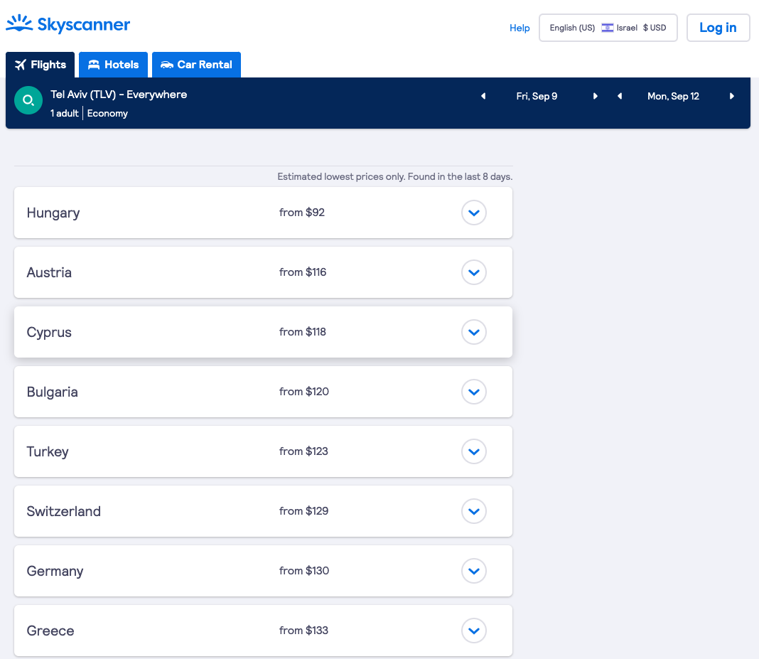 מציאת כרטיסי טיסה זולים לחו״ל