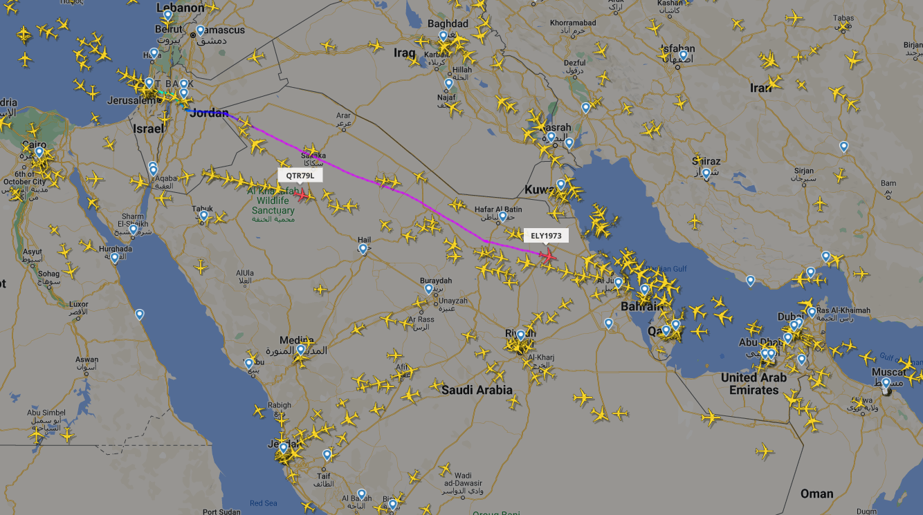 טיסת אל על מתל אביב לדובאי דרך ערב הסעודית