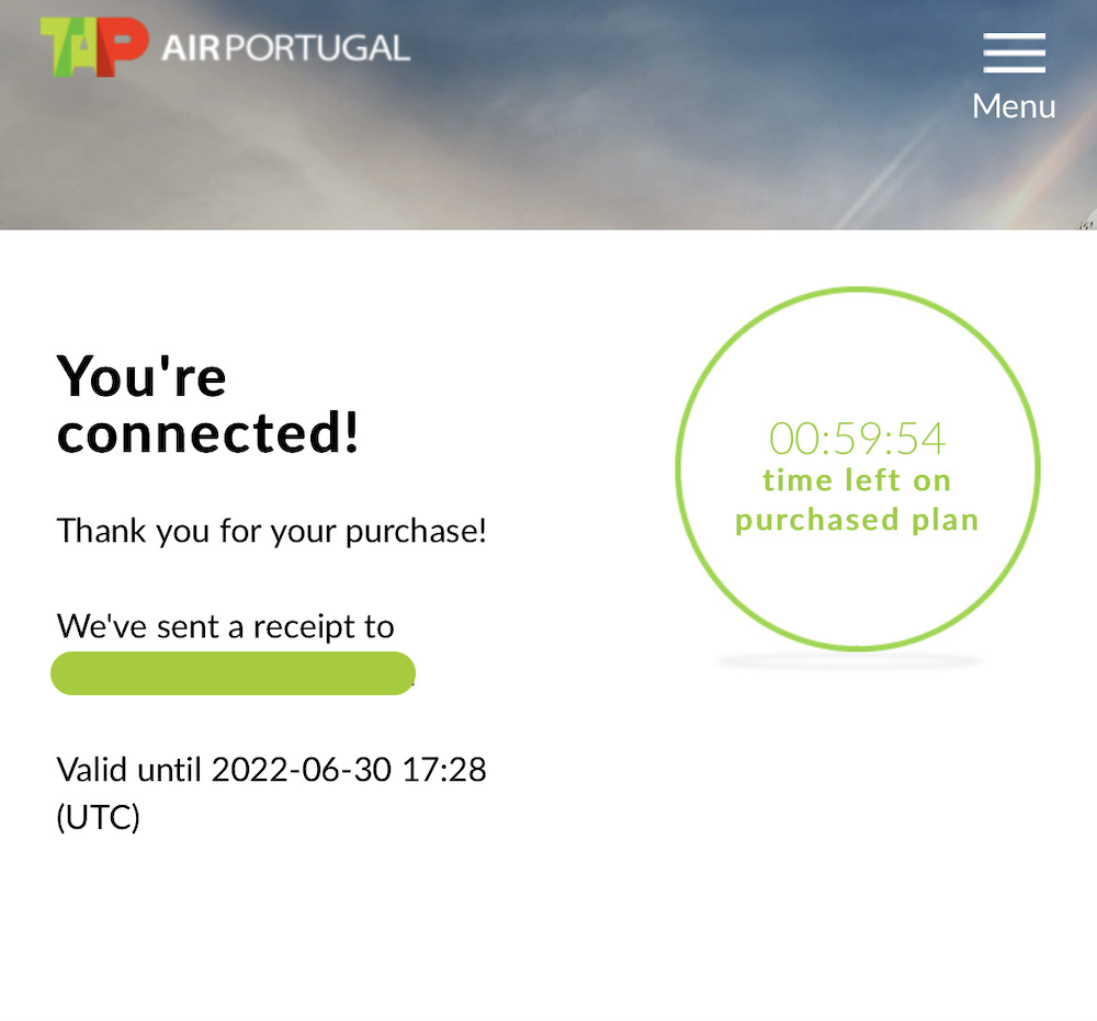 שירות WiFi בטיסת טאפ מליסבון לתל אביב