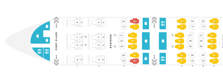 מחלקה ראשונה ומחלקת עסקים במטוסי 777 של אמירייטס