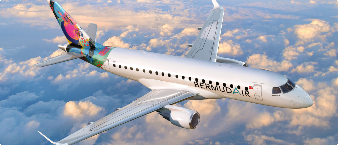 מטוס אמבראר של חברת התעופה החדשה ברמודה אייר